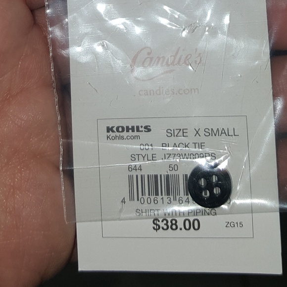 Candie's Button Down in Black - Picture 2 of 3